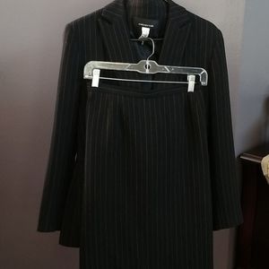 Suit - Black Pin Striped Jacket and Skirt
